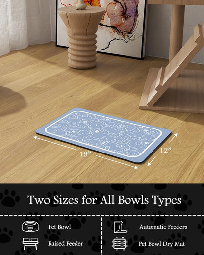 PADOOR Pet Feeding Mat-Absorbent Dog Mat for Food and Water Bowl-No Stains Easy Clean Dog Food Mat-Quick Dry Water Dispenser-Puppy Supplies Accessories