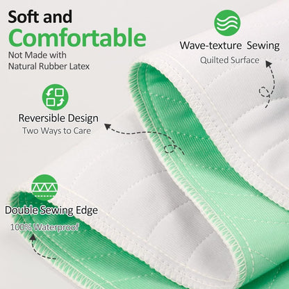 Washable Underpads 36"x36"(4 Pack)– Dual-Sided & Ultra-Thick, Heavy Duty Waterproof Nursing Pads Incontinence Bed Pads, Reusable Washable Pee Pads for Dogs, Diaper Changing & Adults Pads