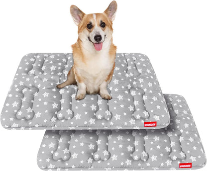 Dog Crate Bed Mat (36" X 23"), Soft Dog Bed Mat with Cute Stars, Personalized Crate Pad, Anti-Slip Bottom, Machine Washable Kennel Pad