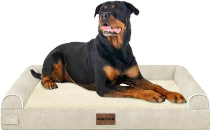 Large Dog Bed Orthopedic Washable: Beds Bolster XL Bed Large Big Dogs Memory Foam Couch Sofa Waterproof with Removable Cover