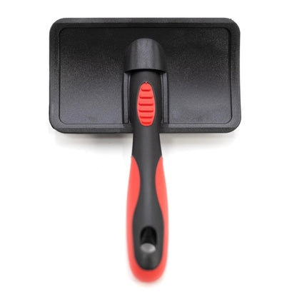 Jeffers Pet Dual Level Pin Universal Slicker Brush for Dogs, Cats & Small Pets - Curved Grooming Brush with Long & Short Pins for Shedding, Detangling, Finishing - Remove Mats & Dead Coat - Large