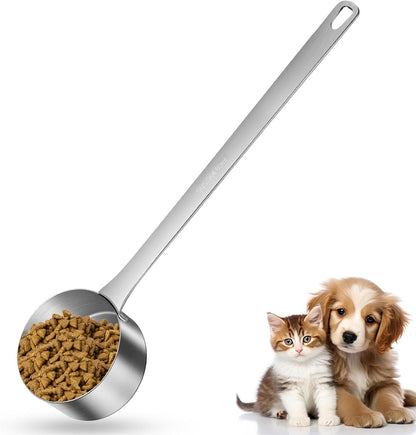 1 Cup Dog Food Scoop,Scoop for Dog Foods with 7.8'' Long Handle,Stainless Steel Dog Food Measuring Cups for Pet Foods,Easy to Clean (1CUP)