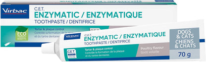 Virbac C.E.T.® Enzymatic Toothpaste| Tartar & Plaque Control for Fresh Breath | Pet Dental Care Toothpaste | Poultry Flavor, 2.5 oz