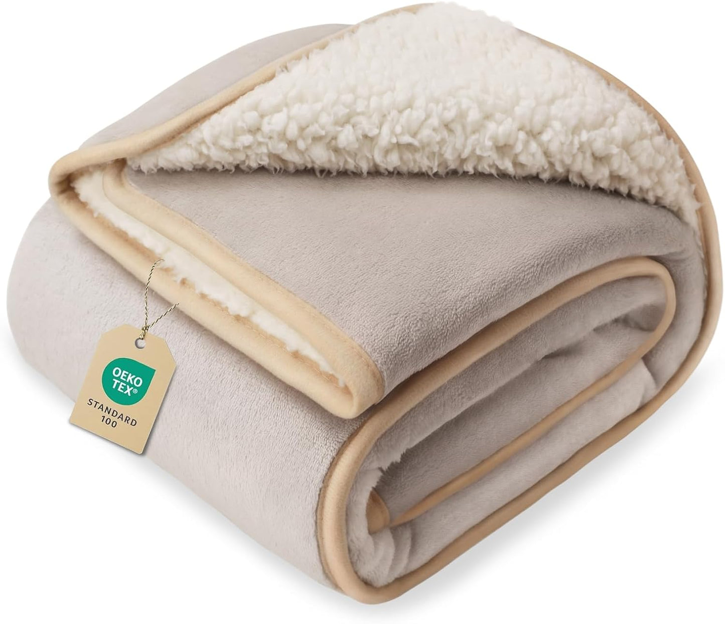 Luciphia Waterproof Bed Blanket Washable,Soft Sherpa Fleece Puppy Reversible Throw Blankets for Small Dog Cat,Furniture Cover Protector Couch Bed from Liquid Pee and Pet Fur, Light Grey, 40" x 28"