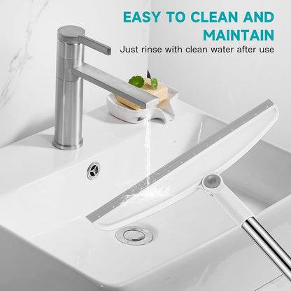 Multifunction Silicone Broom, 54 Inch Long Handle Silicone Floor Squeegee Broom, Sweep and Scrape 2 in 1 Household Cleaning Rubber Broom for Floor, Bathrooms, Kitchens, Showers, Tile, Pet Hair, Glass