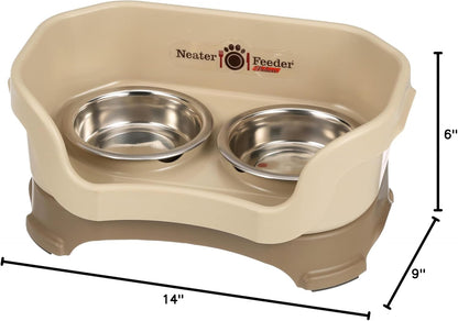 Neater Pet Brands Neater Feeder Deluxe Mess Proof Dog Bowls Elevated for Large Dogs Over 40 lbs, Made in USA, No Spill Raised Dog Food Bowl Stand Feeding Station, Food and Water Bowl Set, Black