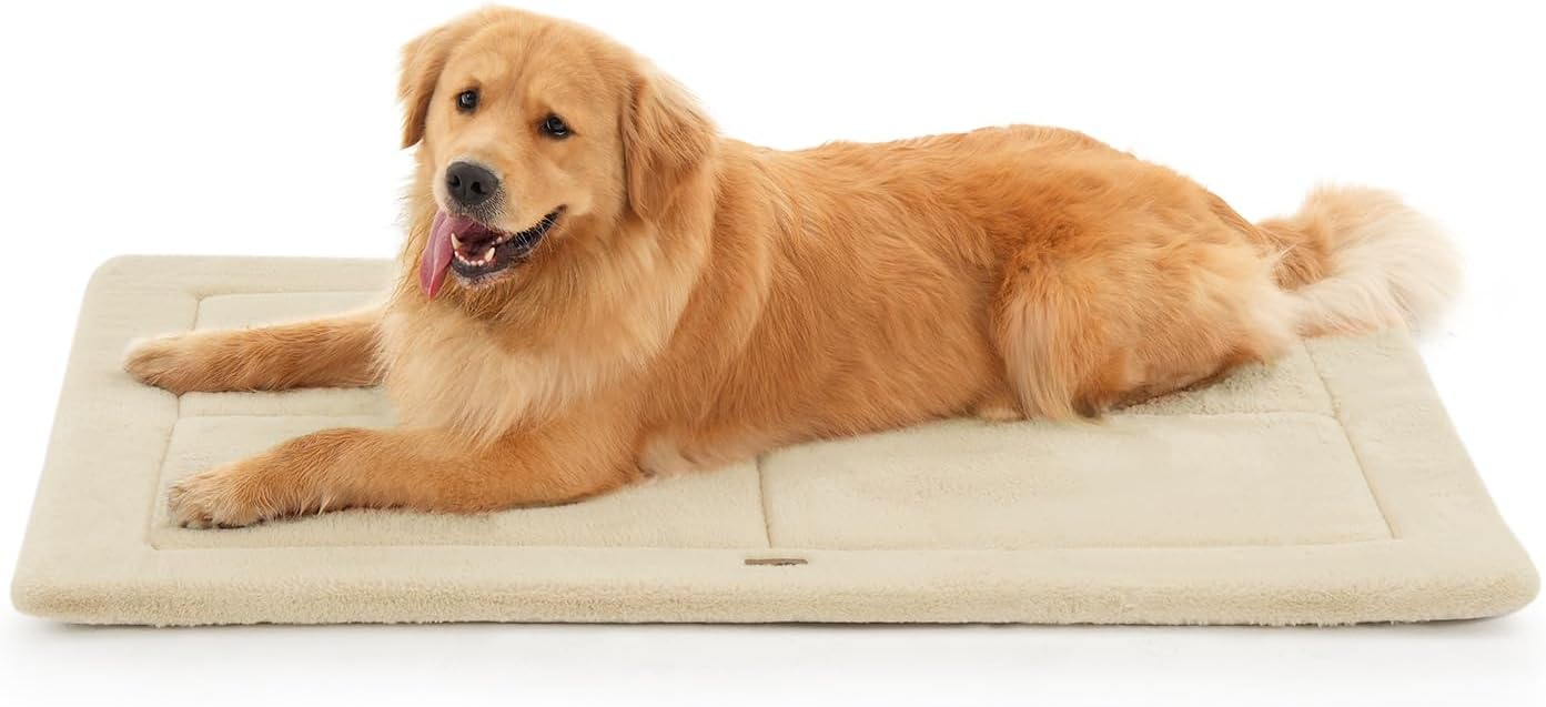 Made4Pets Dog Crate Pad Bed for Medium Large Dogs, Washable & Reversible, Anti-Slip Kennel Mat for Cozy Sleeping, Soft Fluffy Dog Bed for Indoor & Outdoor Use, 35"x23", Gray