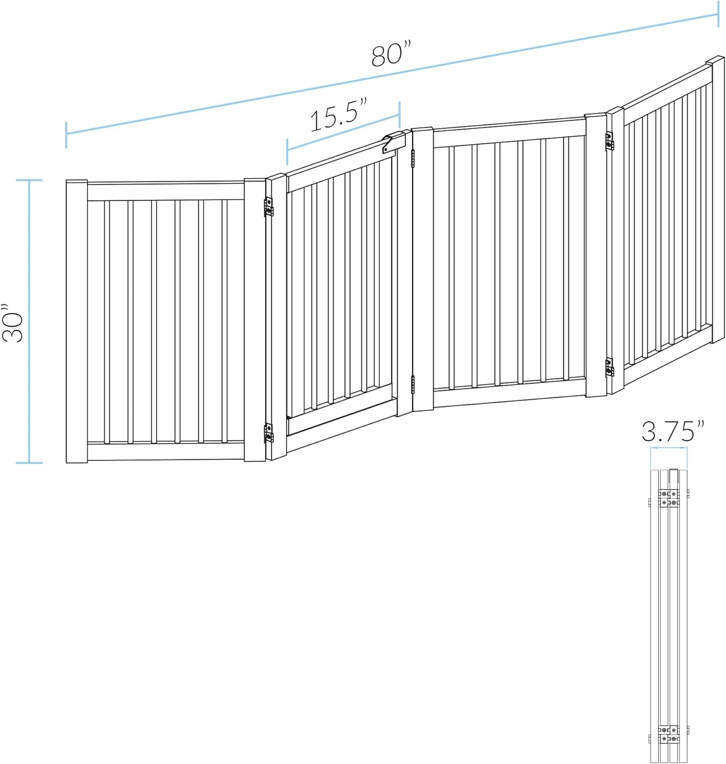American Trails Freestanding Wooden Pet Gate with Door