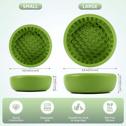 Dog Lick Bowl, ZOURYNUA Non-Slip Slow Feeder Dog Bowls, Enrichment Licking Mat for Distraction, Anxiety Relief Treat Dispenser Freezer, BPA Free Silicone & Dishwasher Safe (Pink, Small)