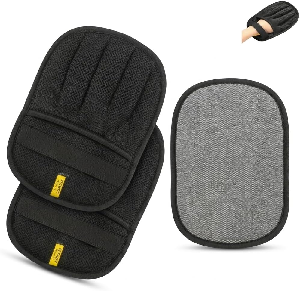 Pet Hair Remover Mitt, 2-Pack Reusable Fabric Lint Remover for Couch, Sofa, Bedding, Clothes and Car Seats, Handheld Hair Removal Glove for Pet Fur Cleanup