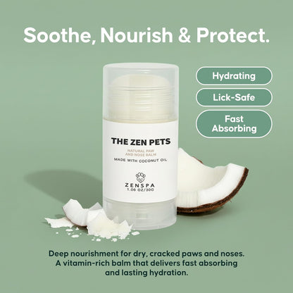 ZenSpa 4-in-1 Dog Spa Kit | Oatmeal Shampoo, Conditioner, Paw Cleaner and Nose Balm | Hypoallergenic Natural Formula for Sensitive Skin | All Breeds and Puppies