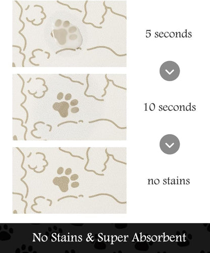 PADOOR Pet Feeding Mat-Absorbent Dog Mat for Food and Water Bowl-No Stains Easy Clean Dog Food Mat-Quick Dry Water Dispenser-Puppy Supplies Accessories
