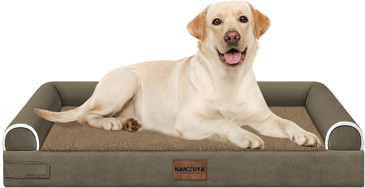Large Dog Bed Orthopedic Washable: Beds Bolster XL Bed Large Big Dogs Memory Foam Couch Sofa Waterproof with Removable Cover