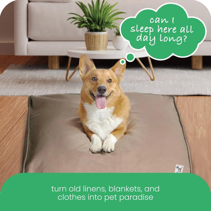 Molly Mutt Medium to Large Dog Bed Cover- Forever Young Print - Measures 27”X36”X5’’ - 100% Cotton - Durable - Breathable - Sustainable - Machine Washable Dog Bed Cover (Dd82b)