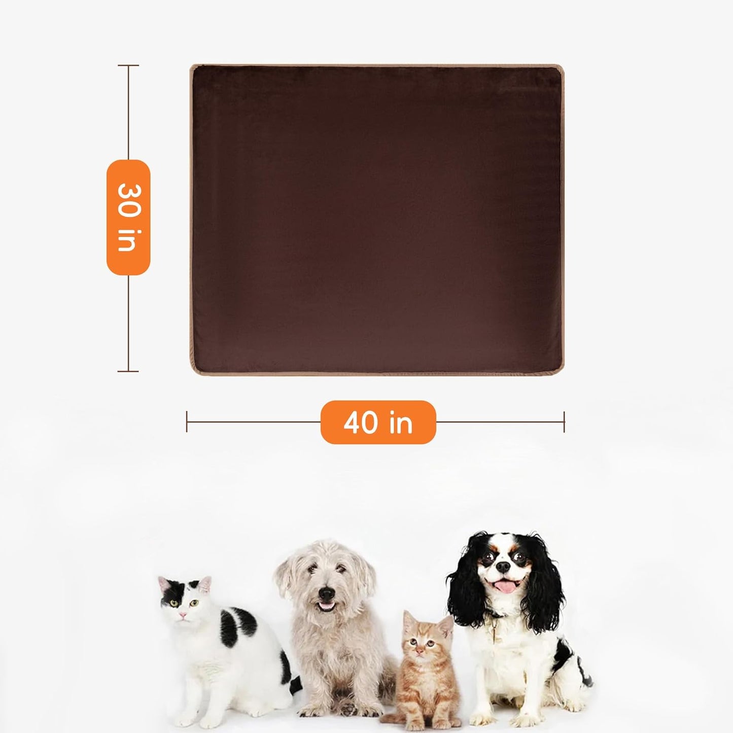 Waterproof Dog Blankets Pet Blanket 50"x60", Soft Fluffy Sofa Car Bed Protector, Reversible Sherpa Fleece Dog Blanket for Large Dogs (Dark Grey-Paws)