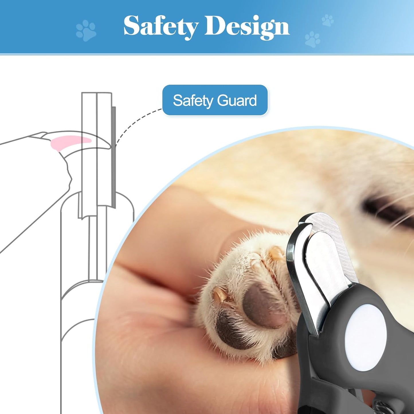 Swihauk Heavy Duty Dog Nail Clippers and Trimmers, Professional Pet Nail Clippers with Nail File for Dogs Cats Small Animal, Claw Clippers with Safety Guard to Prevent Over-Cutting, Blue