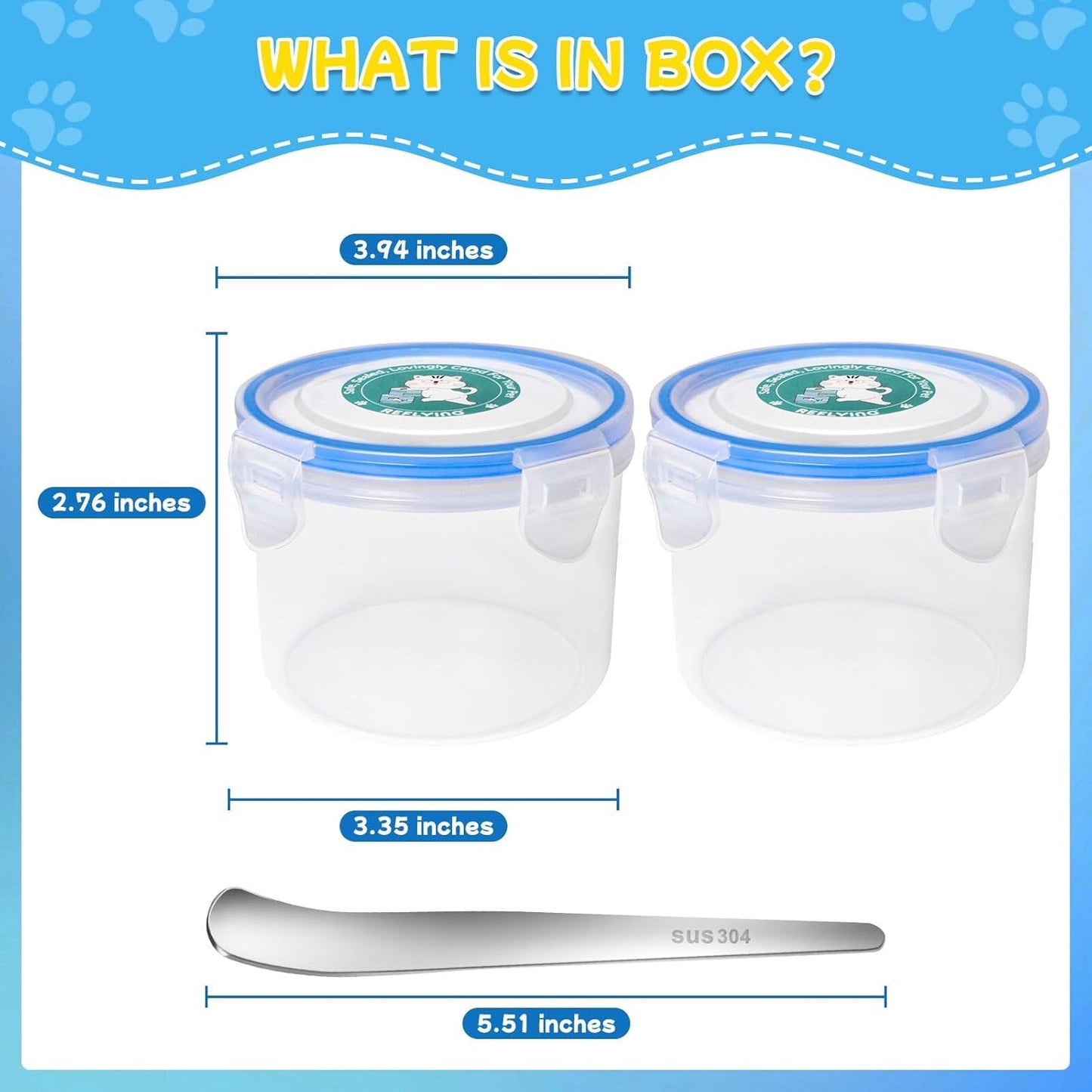 Canned Cat Food Storage Lids,Reusable Airtight Can Cover Pet Food Sealer - Keeps Dog Food Storage Container Food Fresh, Cat Food Container Eliminates Odor, Easy To Use With SUS 304 Spoon,Can Opener