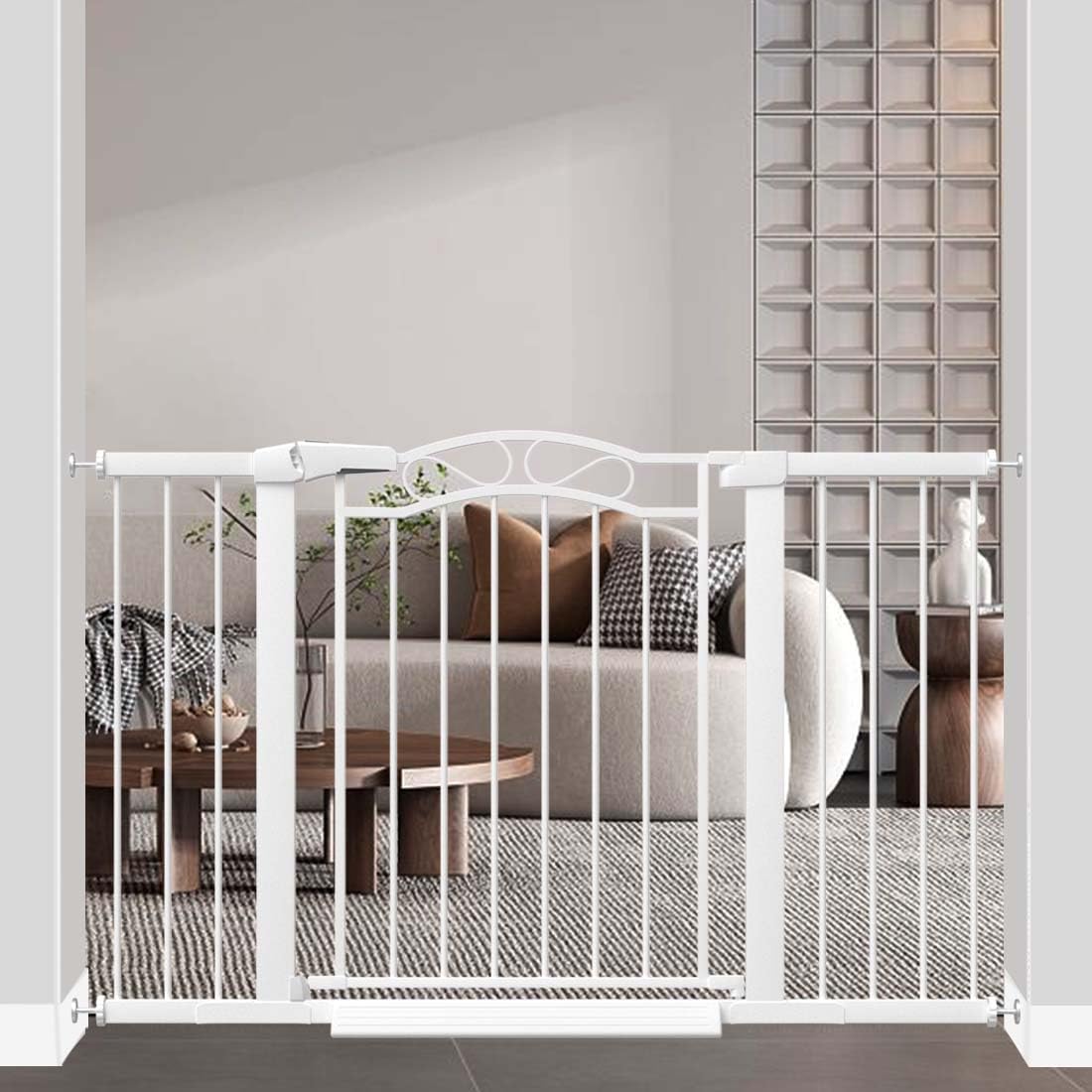 Fairy Baby 68.1"-70.8" Extra Wide Press Mounted Baby Gate Indoor for Kids Or Pets Walk Thru No Drill Long Dog Gates for The House Doorway Child Safety Gate