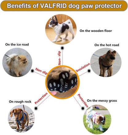 VALFRID Dog Paw Anti-Slip Grips to Keeps Dogs from Slipping On Hardwood Floors,Best for Summer Hot Pavement,Self Adhesive Resistant Dog Shoes Booties Socks Replacement XXL 24 Pieces