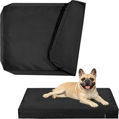 PAWFINITY Waterproof Dog Bed Cover Replacement Washable, Easy to Clean, Pet Hair Resistant, Heavy Duty Oxford, Zipper Closure, Indoor/Outdoor Use, Fits 36 Inch Dog Crate - Large, 34x22x3.5, Black