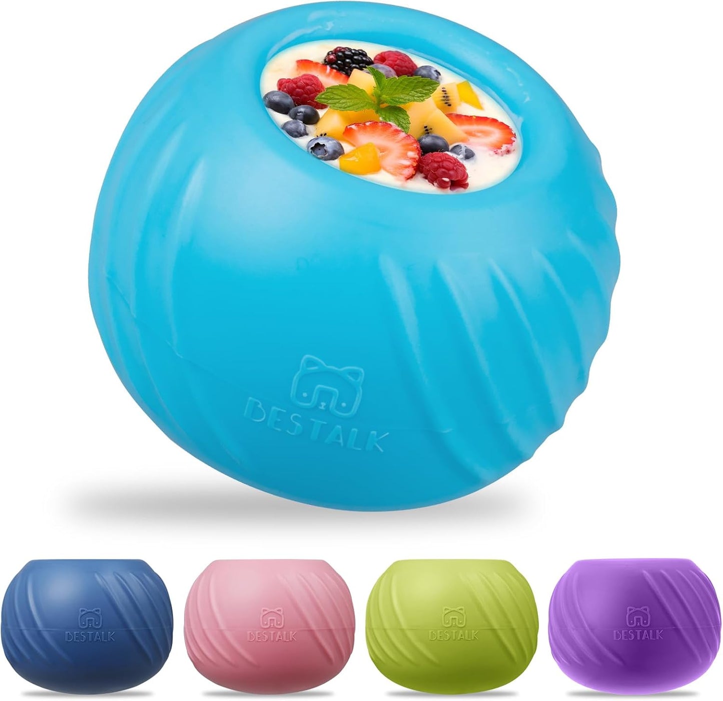 Long-Lasting Dog Lick Toy, Wobbly Dog Enrichment Lick Bowl to Keep Dogs Busy, Interactive Stuffable Dog Treat Feeder for Boredom, Silicone Treat Dispensing Chew Toy(Dark Blue,S)