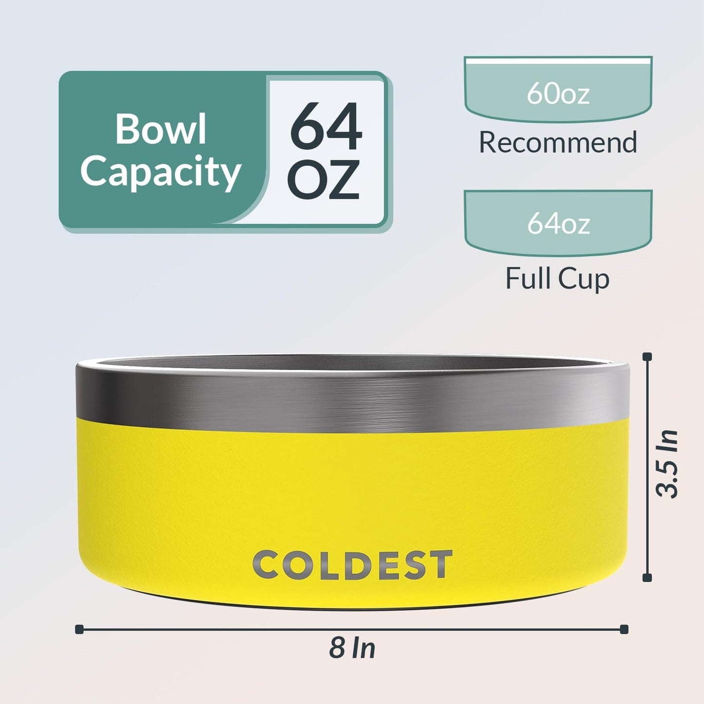 Coldest Dog Bowl - Anti Rust Metal, Non Slip, 3 Layers Insulated Stainless Steel Dog Bowls - Spill Proof & Heavy Duty - Water Bowl for Dogs, Cats & Pets, Dish Washer Safe (21 oz, Stealth Black)