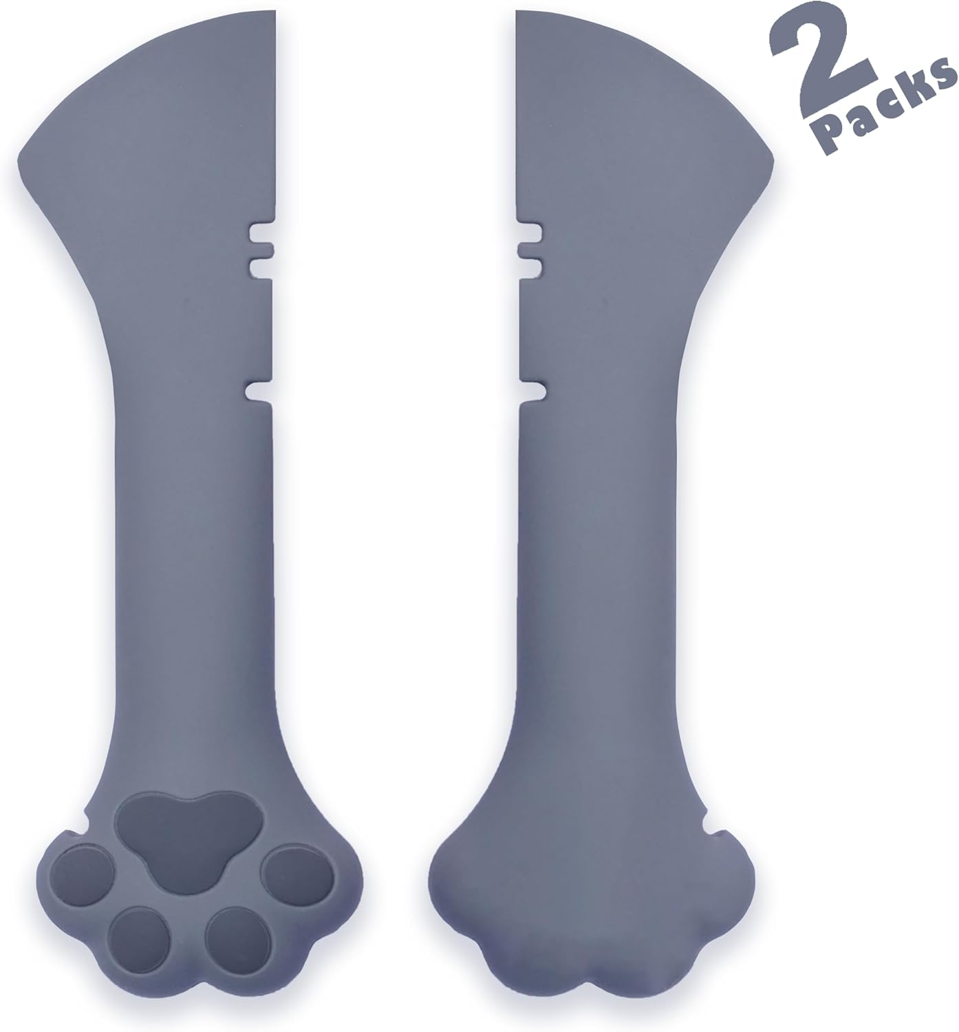 Meow&Woof Cover for Pet Can Food/Cat Wet Food Spoon/Lid for Dog Cans/Cute Paw Shape One Lid One Spoon Pack (Gray)