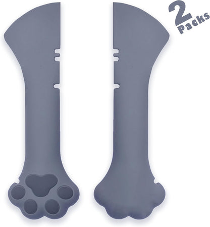 Meow&Woof Cover for Pet Can Food/Cat Wet Food Spoon/Lid for Dog Cans/Cute Paw Shape One Lid One Spoon Pack (Gray)