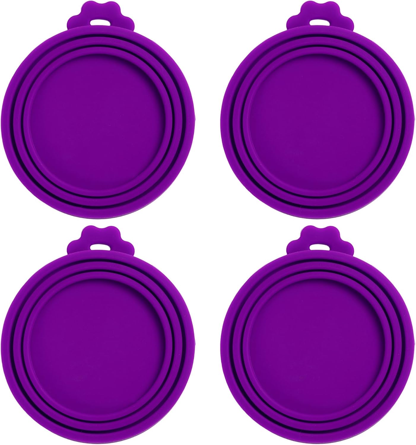 PINE & LINEN 4 Pcs 2.5inch Durable Pet Can Lids, Silicone Small Pet Can Covers Waterproof Cat Food Cans Lids for 3 oz Cat Food Cans（Yellow+Red+Pink+Blue）