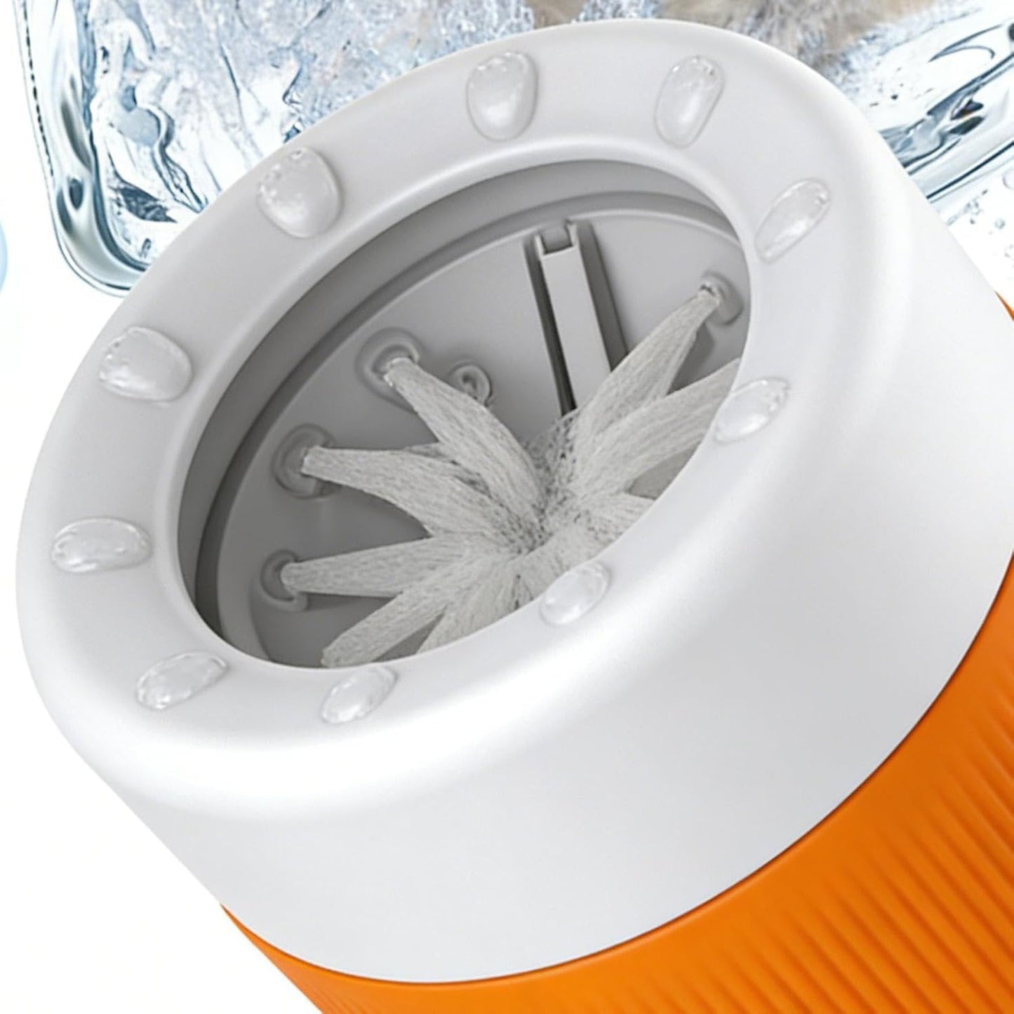 Dog Paw Cleaner Cup, Portable Muddy Paw Washer, Semi-Automatic 360° Rotating Pet Foot Cleaner with Soft Bristles for Small Medium Dogs