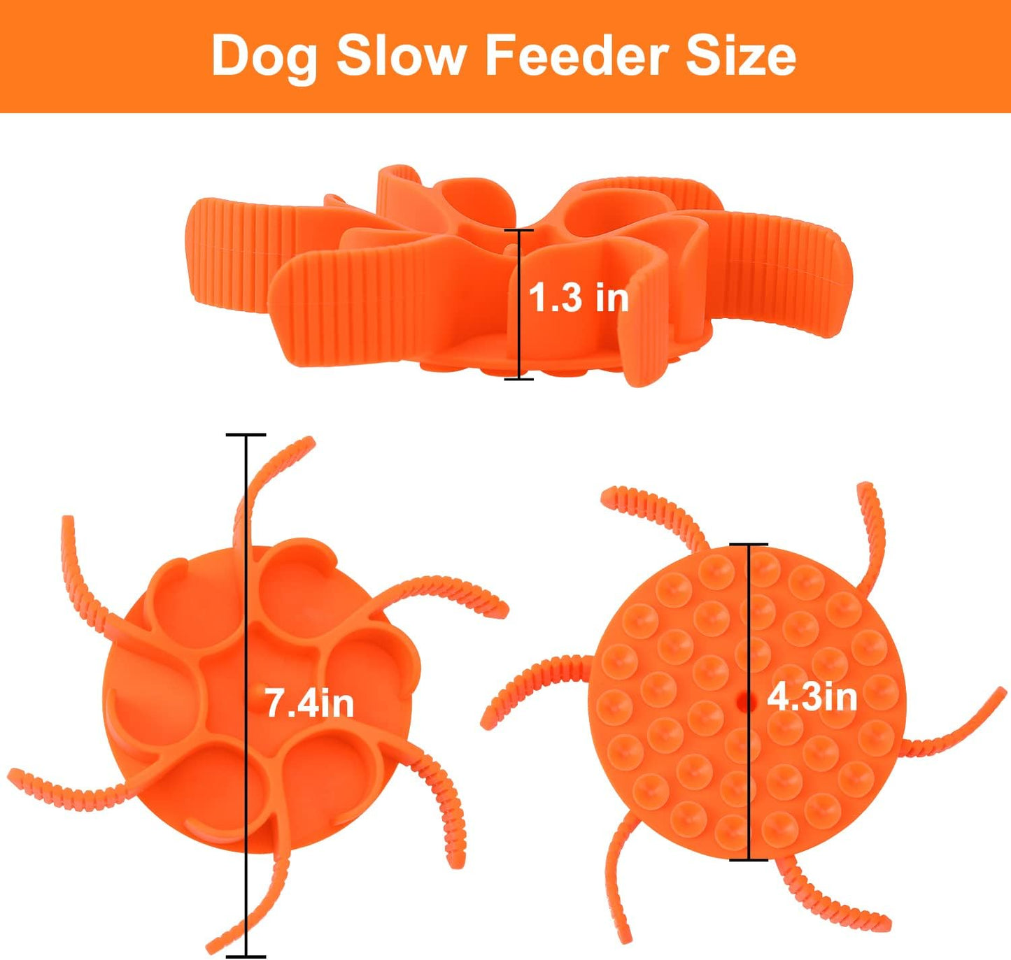 Anipaw Dog Slow Feeder Bowls Silicone Spiral Pet Food Feeder Insert to Slow Down Eating for Large Medium Small Breed Dogs Perfect with Stainless Steel Glass Ceramic Pet Bowls (Grey)
