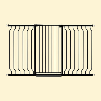 ALLAIBB White 40.55" Extra Tall Wide 57.48-73.62" Baby Gate Pressure Mounted Walk Through Child Kids Safety Toddler Tension Pet Dog Gates with Extension for Doorways Kitchen