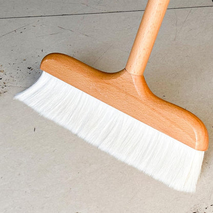 Gloffer Indoor Wood Wool Broom,Ultra Soft Bristles Broom with Long Handle,Sweeping Kitchen Brooms for Home Cleaning,Floor,Office