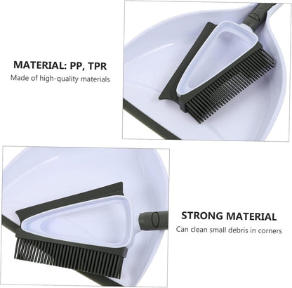 Outanaya Pet Hair Removal Dust Removal Set 2-in-1 Brush Dustpan Pet Rake for Carpet Hair Collector