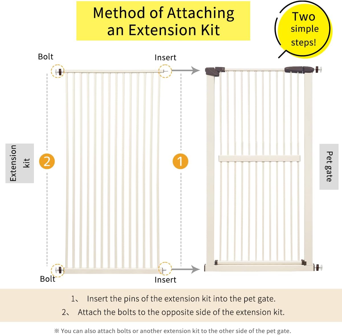 Lumizone Extra Tall Cat Gate 61.02" High Pressure Mounted Extra Wide 30.12"-34.05" (17Sizes) 1.37" Gap No Drilling Auto-Close Tall Pet Gate for Dogs (Black, 30.12"-34.05" W)