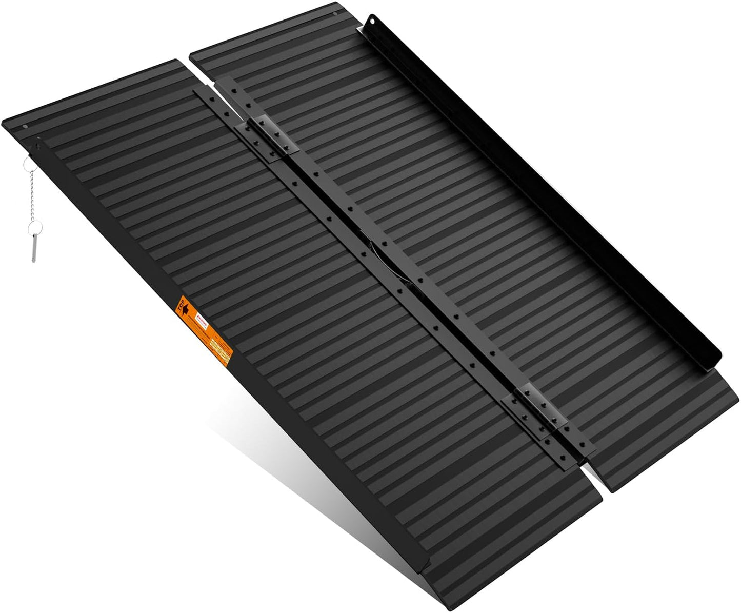 FACHNUO 2 Feet Portable Wheelchair Ramp, Non-Skid Aluminum Handicap Ramps with Handle, Folding Threshold Wheel Chair Ramp for Home Steps, Stairs, Entry, Doorways, Applicable Height 2-6 inches