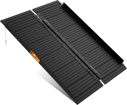 FACHNUO 2 Feet Portable Wheelchair Ramp, Non-Skid Aluminum Handicap Ramps with Handle, Folding Threshold Wheel Chair Ramp for Home Steps, Stairs, Entry, Doorways, Applicable Height 2-6 inches