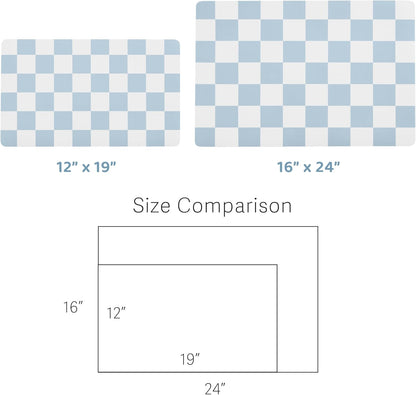 Checkered Dog Feeding Mat, Absorbent Mats for Dog Food and Water Bowl, Dispenser, Retro Aesthetic Khaki Beige Checkerboard Pet Placemat for Dogs, Cats, Puppy Accessories, 12" X 19”