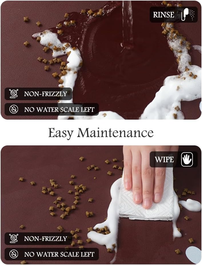 PADOOR Pet Feeding Mat-Absorbent Dog Mat for Food and Water Bowl-No Stains Easy Clean Dog Food Mat-Quick Dry Water Dispenser-Puppy Supplies Accessories