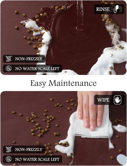 PADOOR Pet Feeding Mat-Absorbent Dog Mat for Food and Water Bowl-No Stains Easy Clean Dog Food Mat-Quick Dry Water Dispenser-Puppy Supplies Accessories