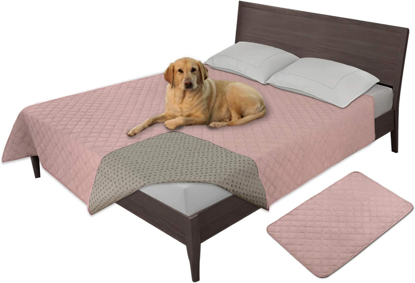 Easy-Going 100% Waterproof Dog Bed Cover, Non-Slip Pet Blanket for Furniture, Washable Couch Cover, Repleasement Sofa Cover (68x82 in,Gray)