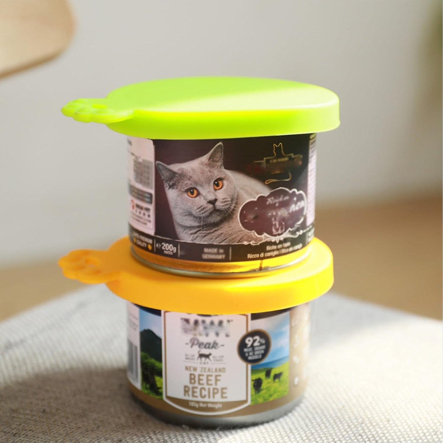 Food Can Lids, 4 Pcs Silicone Pet Food Can Covers for Dog & Cat Food, One Tin Cap Fit Most Standard Size Dog Cat Food Canned（Multicolor）…