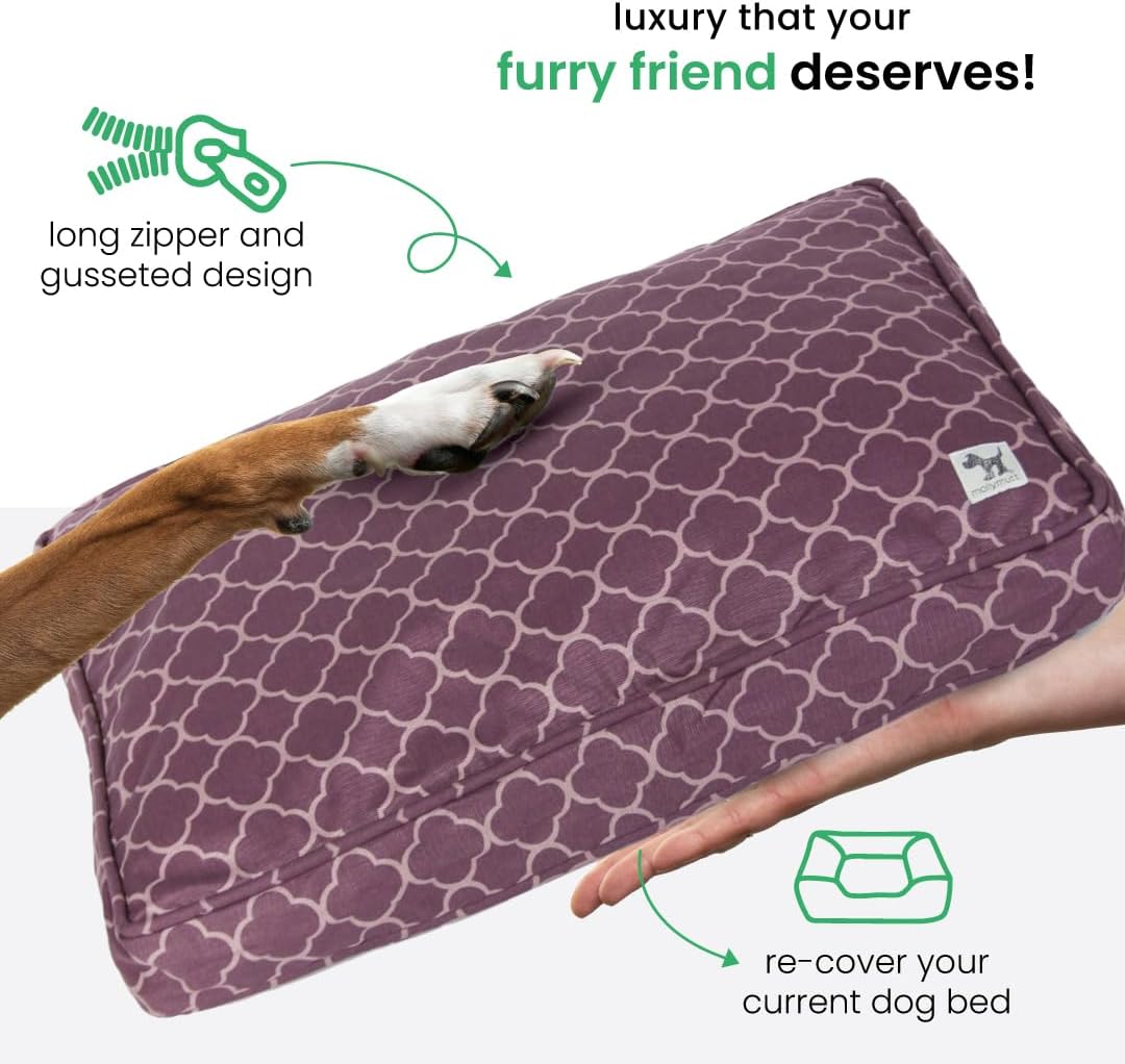 Molly Mutt Medium to Large Dog Bed Cover- Forever Young Print - Measures 27”X36”X5’’ - 100% Cotton - Durable - Breathable - Sustainable - Machine Washable Dog Bed Cover (Dd82b)