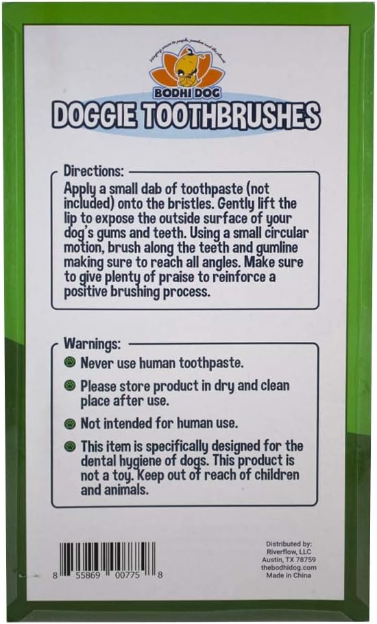 Bodhi Dog Toothbrush Combo Pack - Soft Finger & Dual-Ended Brushes - Gentle Bristles for Dogs & Cats - Easy Teeth Cleaning (6 Long & 6 Finger)