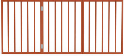 PETMAKER Pet Gate – Dog Gate for Doorways, Stairs or House – Freestanding, Folding, Accordion Style, Wooden Indoor Dog Fence (24-Inch, Mahogany)