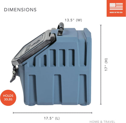 GUNNER 50 lbs Dog Food Storage Container - Waterproof & Airtight Pet Food Bin - Multi-Purpose Container for Dry Food, Corn, Chicken Feed, Treats, Bird Seed, & More - Gunmetal