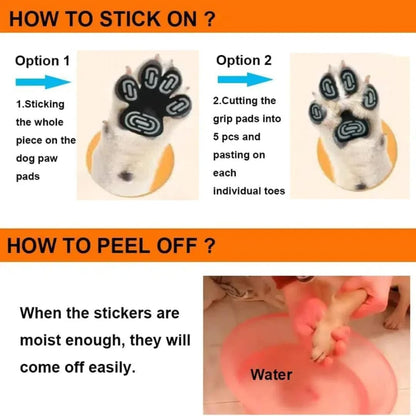 24pcs Paw Pads for Dogs Traction – Self Adhesive Paw Grips for Senior Dogs, Anti-Slip Disposable Paw Protector Pads for Hardwood Floors, Comfortable & Secure Fit (Black, XL)