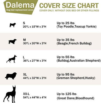 Dog Bed Cover,Waterproof Tough Plastic DIY Pet Bed Cover,Non Stick Hair Easy to Clean Rectangular Fillable Dog Bed Covers with Zipper(Dark Grey,44" L x 32" W x 4" Th,Cover Only)