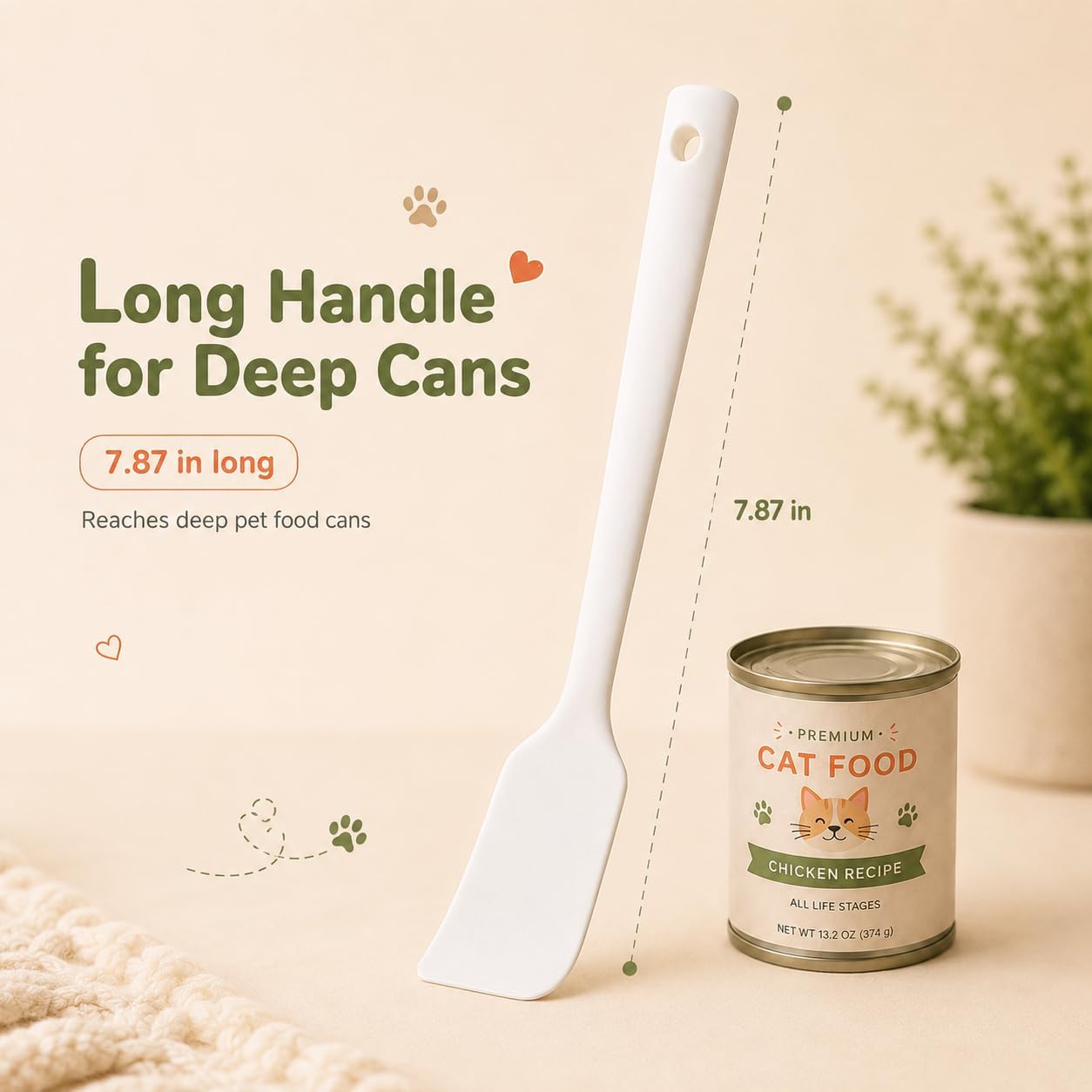 Meow&Woof Cover for Pet Can Food/Cat Wet Food Spoon/Lid for Dog Cans/Cute Paw Shape One Lid One Spoon Pack (Gray)