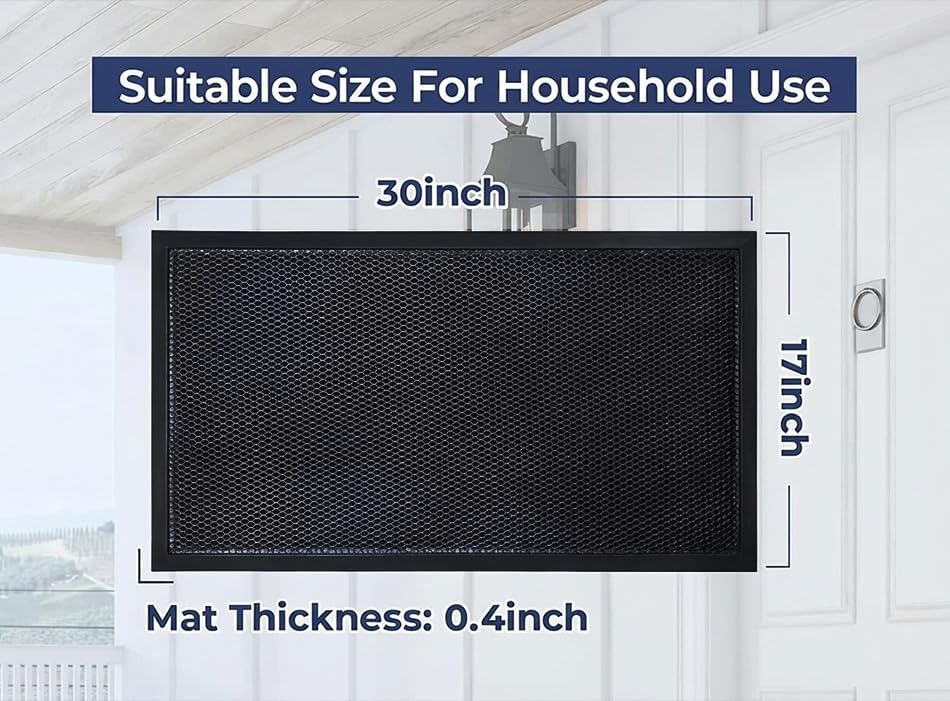 Muddy Mat® Meshy Mat™ Door Mat Heavy-Duty Quick-Dry Floor Mat, Sand & Dirt Trapper for Indoor & Outdoor, Ideal for Entrance, Mudrooms,Patios & Garages,Low-Profile,Non-Slip,Washable– Black 17"x30"x0.4"